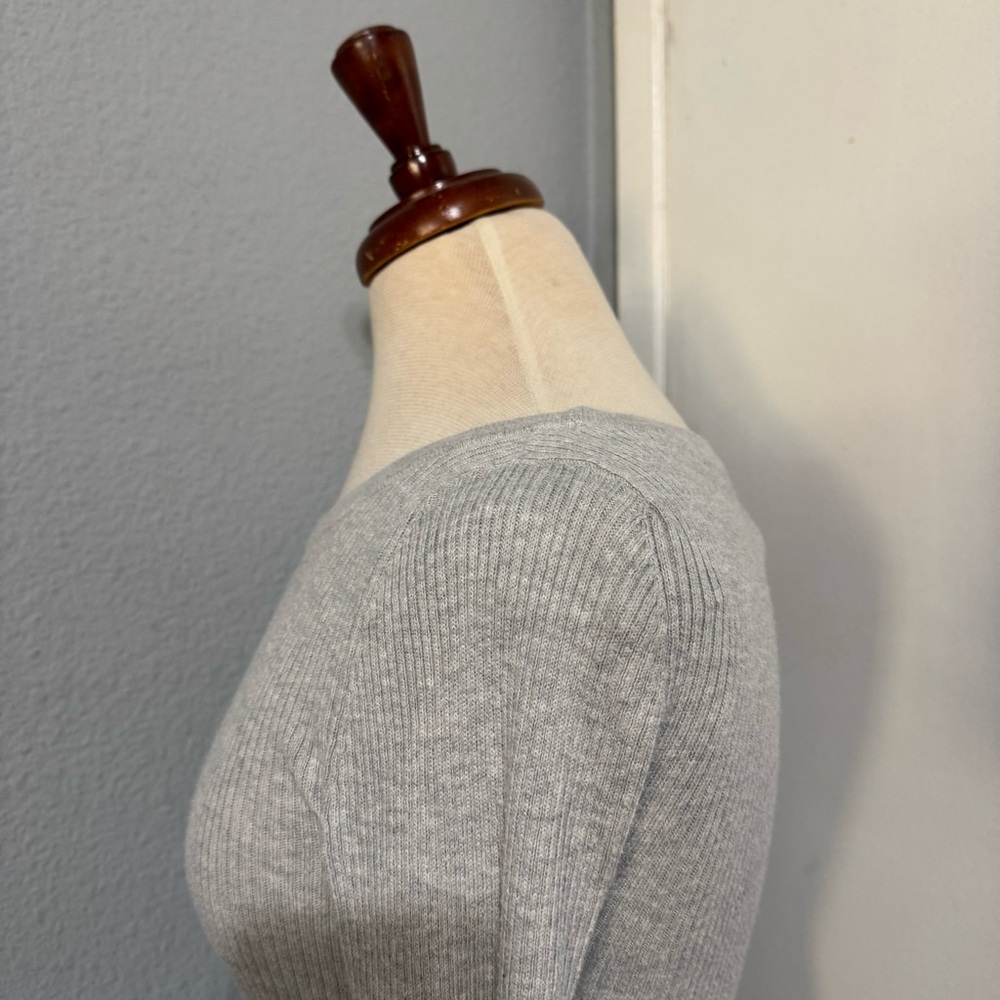 American Eagle Outfitters Women Light Gray Long Sleeve Fit & Flare Dress Size S - Picture 9 of 17